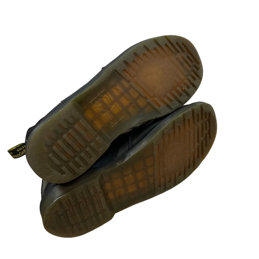 Dr. Martens 2976‎ Black Leather Chelsea Boots Yellow Stitch Mens 9 Womens 10
